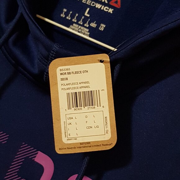 NWT Reebok Women's Workout Ready Fleece Hoodie Sweatshirt ~ Size L (Large) ~ - Picture 3 of 4